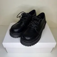 ブラックローファー厚底