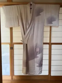 【訳あり】付け下げ風 着物 薄紫 刺繍入り 練習用 リメイクにも