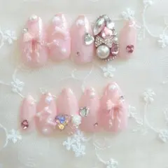 ネイル チップ バラ 薔薇 フレンチガーリー 量産型 ワンホン 現品