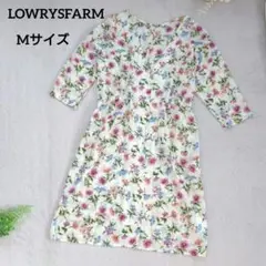 【2way】LOWRYS FARM ボタニカル花柄 シースルーワンピース 羽織り