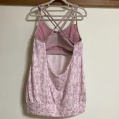 ピンク クロスストラップ タンクトップ