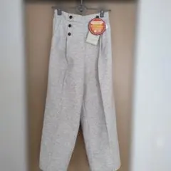 アイボリー ワイドレッグカジュアルパンツ