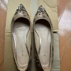 carino カリーノ 迷彩柄 ビジュー フラットシューズ 23cm