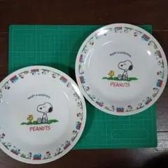 SNOOPY & WOODSTOCK PEANUTS皿 2枚セット