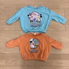 美品 しまむらDisney リトシー ミッキー 水色 オレンジ 100 110