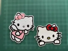 ハローキティ 刺繍ワッペン 2個セット