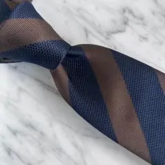 【新品】ネイビー×ブラウンストライプ
