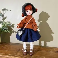 OB11／12分 BJD ドール服 ブラウンチェック 冬服 6点セット - メルカリ