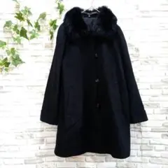 K&M collection カシミヤコート 黒 フリーサイズ - メルカリ