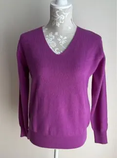 ユナイテッドアローズ　グリーンレーベルリラクシング　ウールカシミヤVネックニット