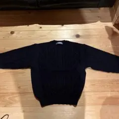 ネイビーケーブルニット セーター