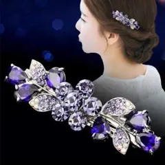 バレッタ　ガーランド　パープル　2段階ロック式留め具でしっかりホールド