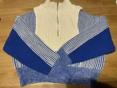 KBF レイヤードハーフZIPニット