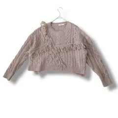 CLASSICAL ELF 長袖ニット　レディース　ケーブル編みセーターベージュ