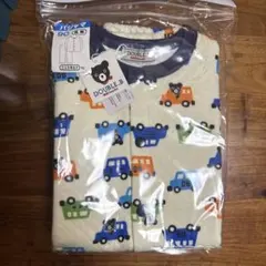 新品mikihouse DOUBLE B 90cm車柄ニットキルトベビーパジャマ