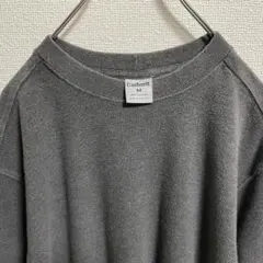 カーハート tシャツ 半袖 ワンポイントロゴ グレー 作業着 古着 90s.