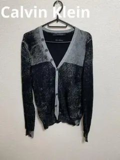 海外限定　Calvin Klein バイカラー カーディガン ブラック グレー