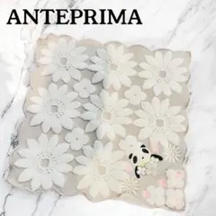 【ANTEPRIMA】ハンドタオル ホワイト/ネイビー USED E-pb