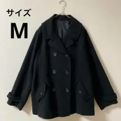 【ru JEANS 】ピーコート ダブルブレスト 黒　カジュアル　あったか　冬M