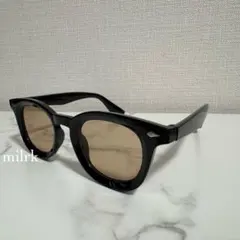 黒縁　ボストンサングラス ウェリントン ライトブラウン伊達メガネ眼鏡のサムネイル
