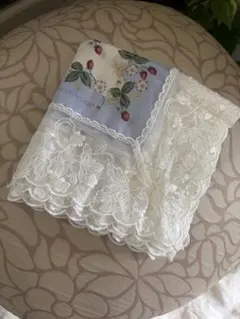 WEDGWOOD 花柄 レース ハンカチ　大判　スカーフ