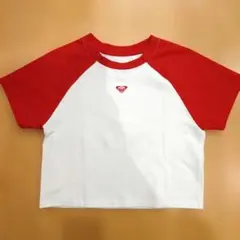 ROXY ホワイト/レッド 半袖Tシャツ M