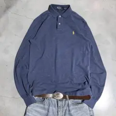 た*た様 90s ポロバイラルフローレン ポロシャツ 長袖 刺繍 ロゴ くすみブ