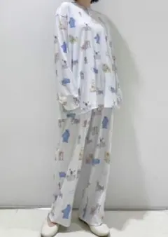 完売品 ジェラートピケオム セサミストリート総柄プルオーバー＆ロングパンツ