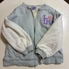 水色と白のボアジャケット