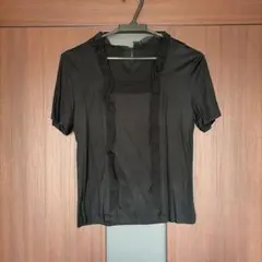 ポールスチュアート欲しいブラック フリル Tシャツ サイズ6のサムネイル