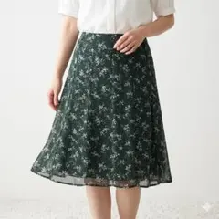 コムサイズム【L】大人可愛い小花柄 膝丈フレアスカート 春夏 フェミニン 上品