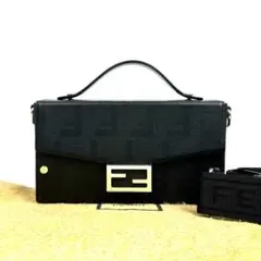 【極美品】フェンディ　ズッカ　ソフトトランク　ショルダーバッグ　2way　レザー