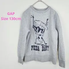 GAP ギャップ キッズ トレーナー M 130 プリント 裏起毛 パーカー