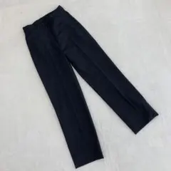 ウール混 スラックスパンツ ストレッチ入り ネイビー 97%ウール シンプル