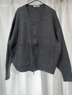 safari knit zip cardigan/gray