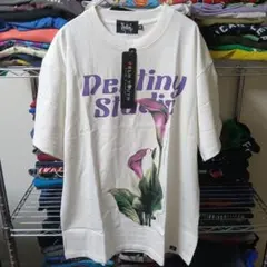 【新品】②海外製PELH YOUTH МサイズTシャツユニセ　カラー花ホワイト白