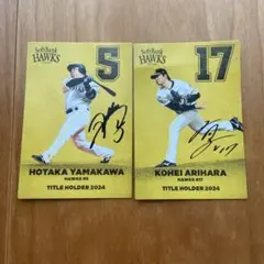 ソフトバンクホークス 山川穂高　有原航平　プロ野球チップス