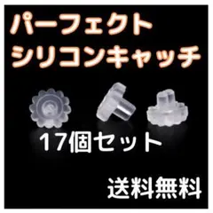 ●パーフェクトシリコンキャッチ 17個 リテーナー ガラスピアス バーベル
