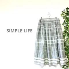 【SIMPLE LIFE レナウン】スカート　グレー　涼しげ　軽量　ウエストゴムのサムネイル