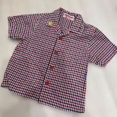 超美品｜ミキハウス 110cm半袖 チェックシャツ｜希少 旧タグ レア 