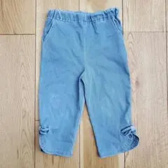 プティマイン　スマイルシリーズ　サイドリボン7分丈パンツ　ブルー　110