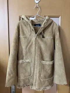 COMME CA ISM フード付きムートンコート