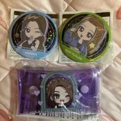 Le Sserafim のすたるぽっぷホログラム缶バッチ　クリアポーチ　ユンジン