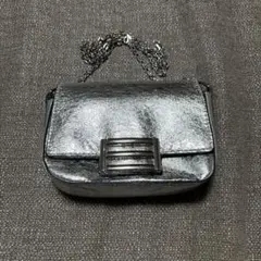 【即日発送】メタリックシルバーショルダーバッグ