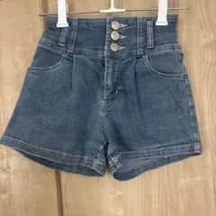 キッズ デニムショートパンツ ハイウエスト