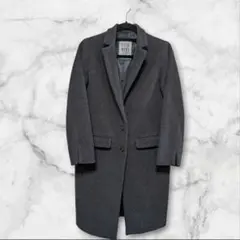 ​JEANASIS カシミヤ混 チェスターコート グレー F　IA430