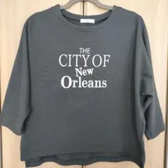 Samansa Mos2 五分袖 グレーTシャツ