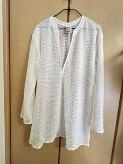 値下げ！H&M ホワイト レース トップス 丈長めS