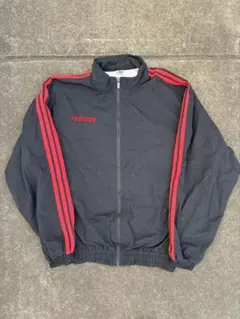 90sデサント製adidas ナイロンジャケット 黒/赤 Vintage レア