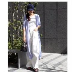 Pierrot 接触冷感トッパーカーディガン　ブルー 長袖　ロングカーディガンのサムネイル